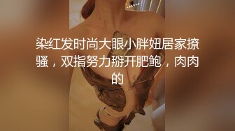 染红发时尚大眼小胖妞居家撩骚，双指努力掰开肥鲍，肉肉的