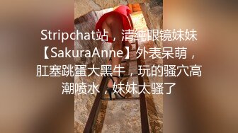 Stripchat站，清纯眼镜妹妹【SakuraAnne】外表呆萌，肛塞跳蛋大黑牛，玩的骚穴高潮喷水，妹妹太骚了